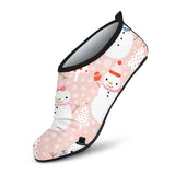 Cute Snowman Christmas Tree Snowpink Background Aqua Shoes