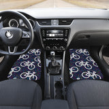 Bicycle Pattern Print Design 03 Front and Back Car Mats
