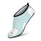 White Cute Hamsters Heart Pattern Aqua Shoes