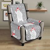 Cute polar bear christmas snow pattern Chair Cover Protector