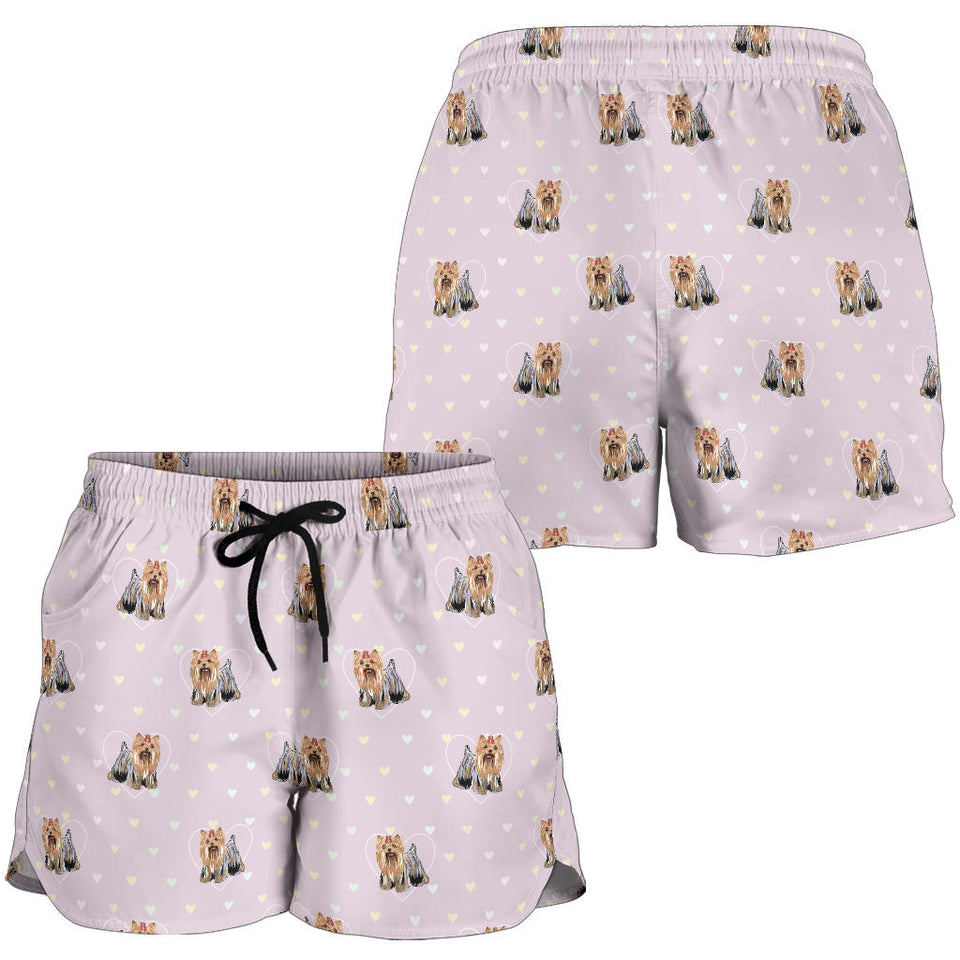 Yorkshire Terrier Pattern Print Design 02 Women Shorts