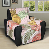 Pink flamingo birds pineapples hibiscus flower pattern Recliner Cover Protector
