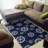 Nautical Steering Wheel Design Pattern Area Rug