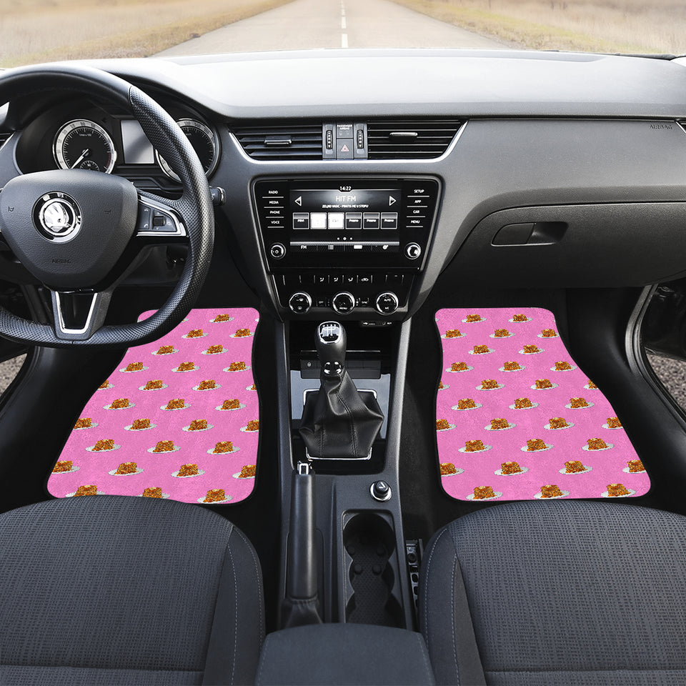 Pancake Pattern Print Design 04 Front and Back Car Mats