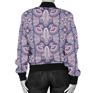 Indian Batik Style Pattern Women'S Bomber Jacket