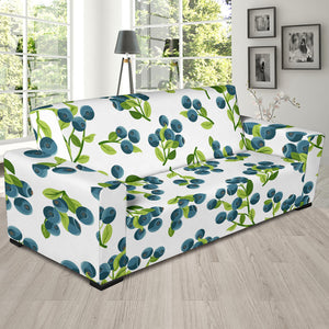 Blueberry White Background Sofa Slipcover