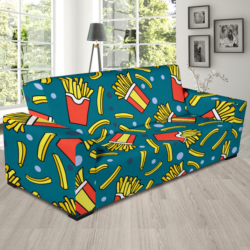 French Fries Red Paper Box Pattern Sofa Slipcover