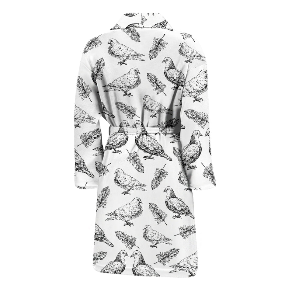 Pigeon Pattern Print Design 05 Men's Bathrobe