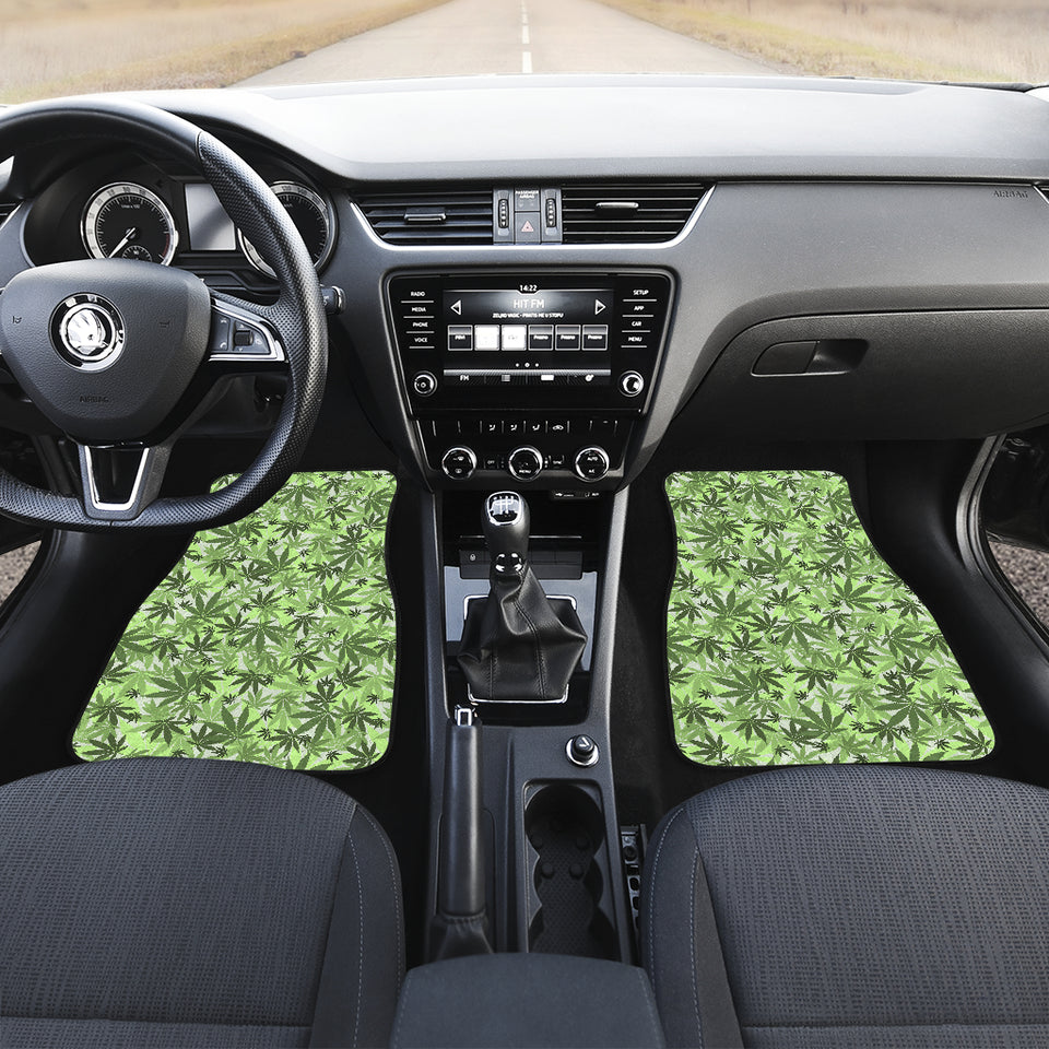 Canabis Marijuana Weed Pattern Print Design 01 Front Car Mats