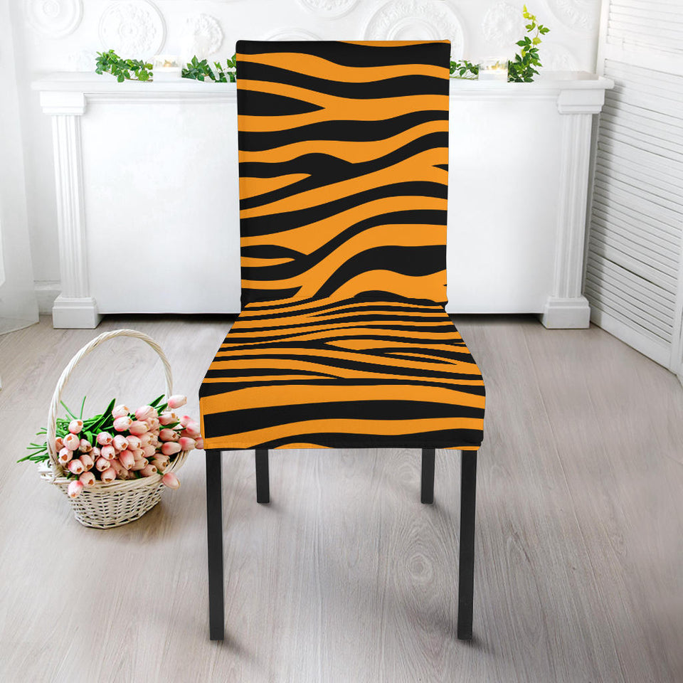 Bengal Tigers Skin Print Pattern Background Dining Chair Slipcover