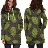 Hop Pattern Black Background Women'S Hoodie Dress
