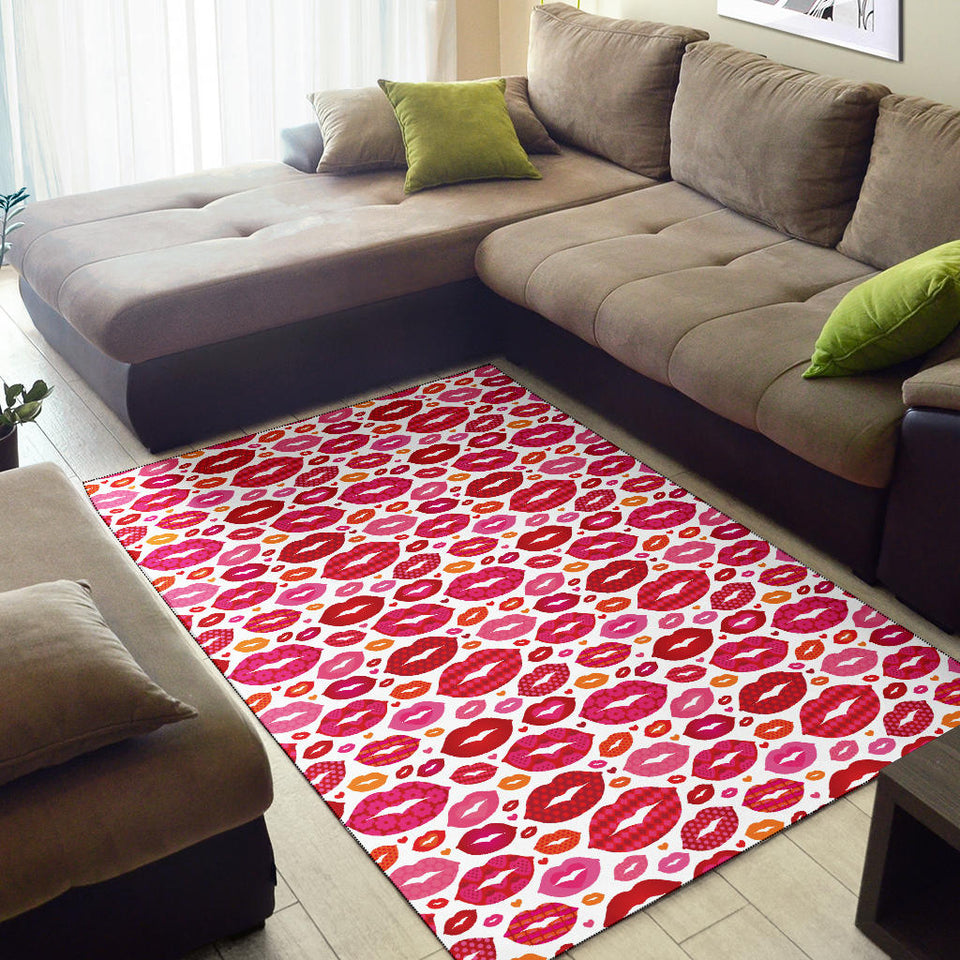 Lips Pattern Print Design 01 Area Rug