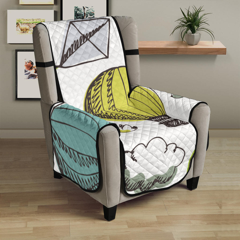 Hot Air Balloon Bird Cloud Pattern Chair Cover Protector
