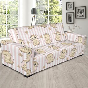 Cute Owl Leaf Sofa Slipcover