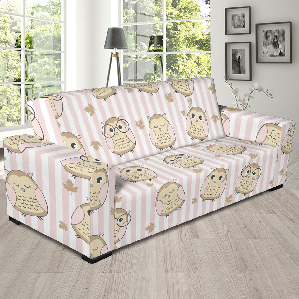 Cute Owl Leaf Sofa Slipcover