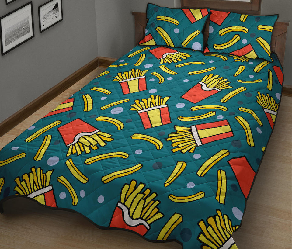 French fries red paper box pattern Quilt Bed Set