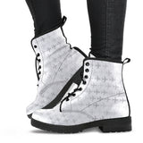 Airplane Print Pattern Leather Boots