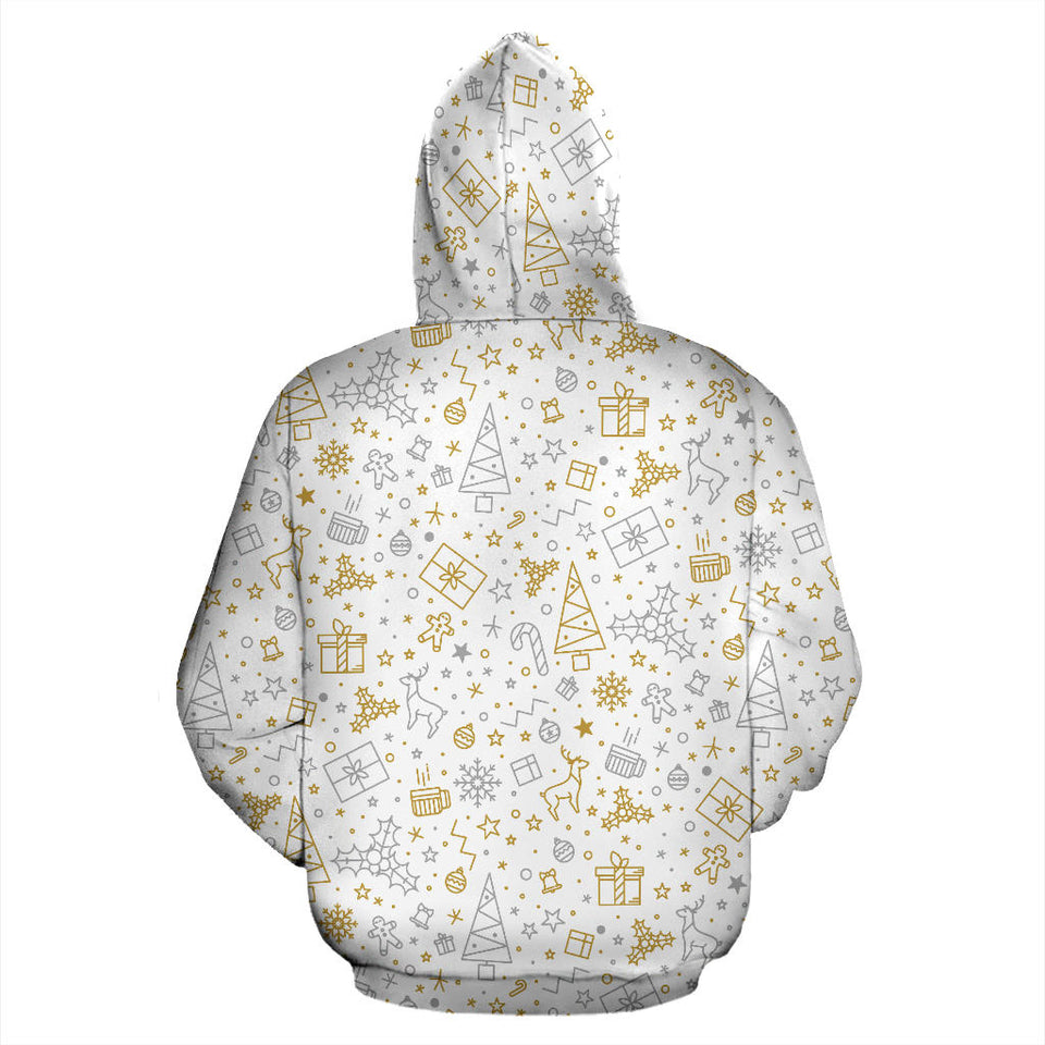 Christmas Tree Christmas Element Silver Gold Pattern Men Women Pullover Hoodie