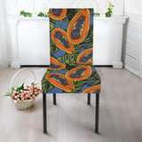 Colorful Papaya Tropical Leaves Dining Chair Slipcover