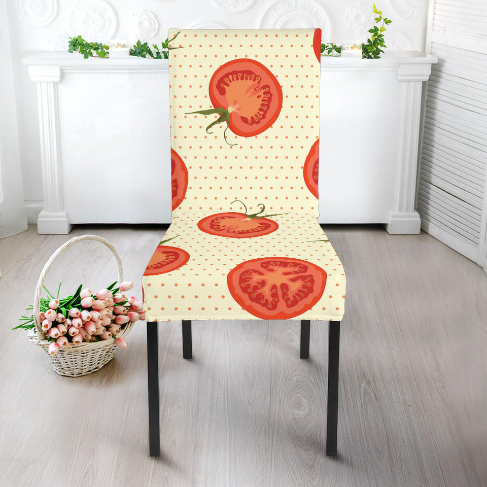 Tomato Dot Background Dining Chair Slipcoverà¸¥
