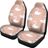 Swan Flower Light Pink Background  Universal Fit Car Seat Covers