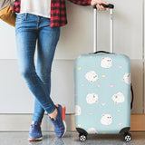 White Cute Hamsters Heart Pattern Luggage Covers