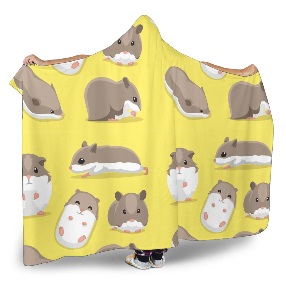 Cute Hamster Pattern Hooded Blanket