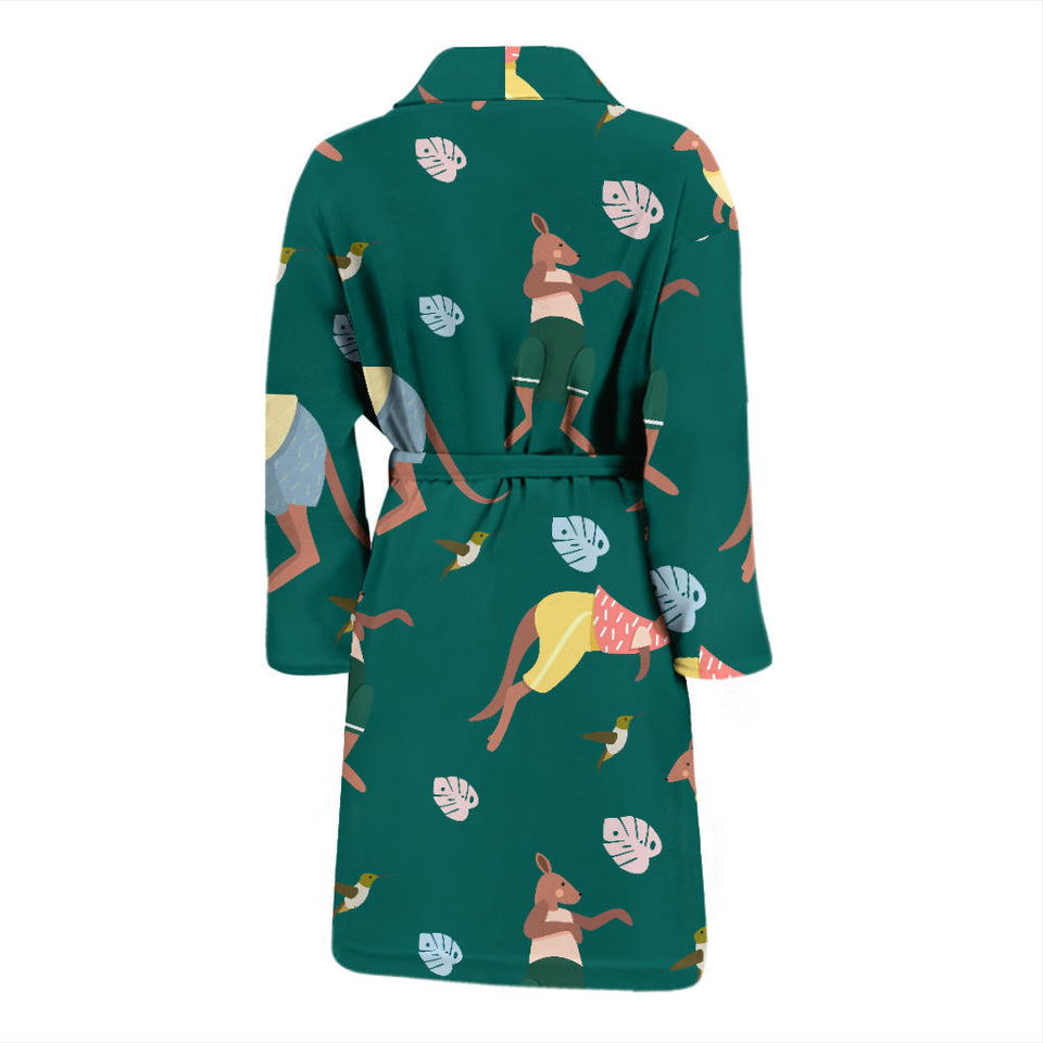 Kangaroo Leaves Pattern Men'S Bathrobe