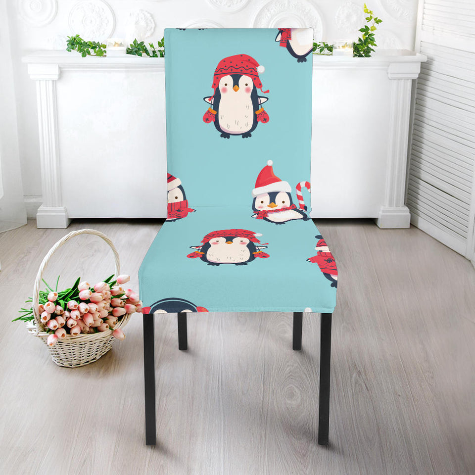 Cute Penguin Christmas  Design Pattern Dining Chair Slipcover
