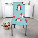 Cute Penguin Christmas  Design Pattern Dining Chair Slipcover