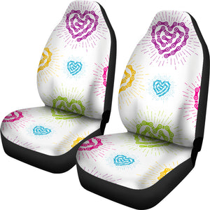 White Chain Heart Car Seat Covers