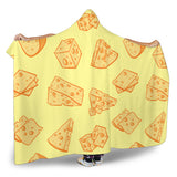 Cheese Design Pattern Hooded Blanket