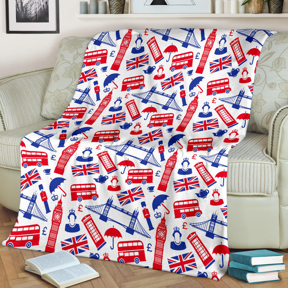 British Pattern Print Design 01 Premium Blanket