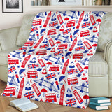 British Pattern Print Design 01 Premium Blanket
