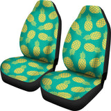 Pineapples Pattern Green Background  Universal Fit Car Seat Covers