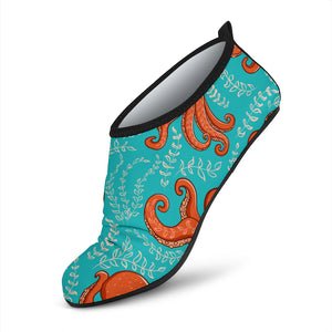 Octopus Turquoise Background Aqua Shoes