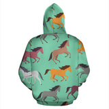 Colorful Horses Pattern Men Women Pullover Hoodie