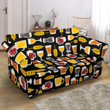 Beer Type Pattern Loveseat Couch Slipcover