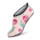 Cute Little Mermaid Pattern Aqua Shoes