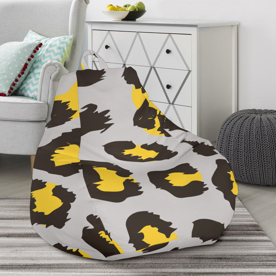 Gray Leopard Print Pattern Bean Bag Cover