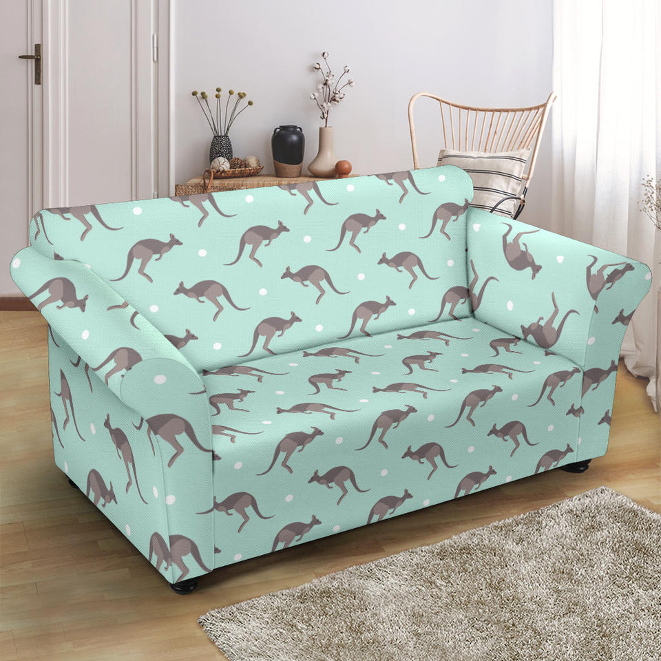 Kangaroo Pattern Background Loveseat Couch Slipcover