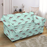 Kangaroo Pattern Background Loveseat Couch Slipcover