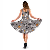 Halloween Design Pattern Sleeveless Midi Dress