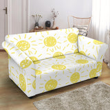 Hand Drawn Sun Pattern Loveseat Couch Slipcover