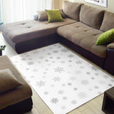 Snowflake Pattern White Background Area Rug