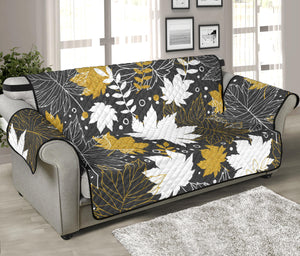 Beautiful gold autumn maple leaf pattern Sofa Cover Protector