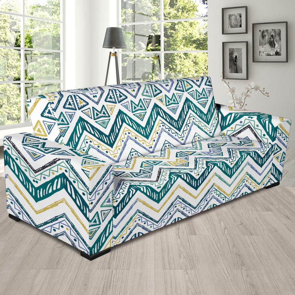 Zigzag  Chevron Paint Design Pattern Sofa Slipcover