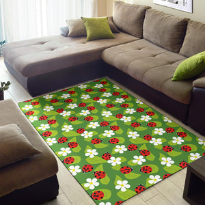 Ladybug Pattern Print Design 01 Area Rug