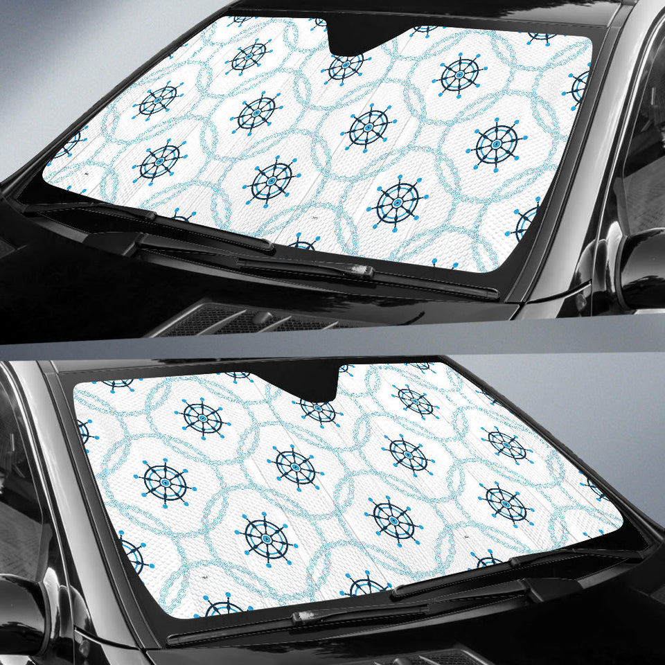 Nautical Steering Wheel Chain Car Sun Shade