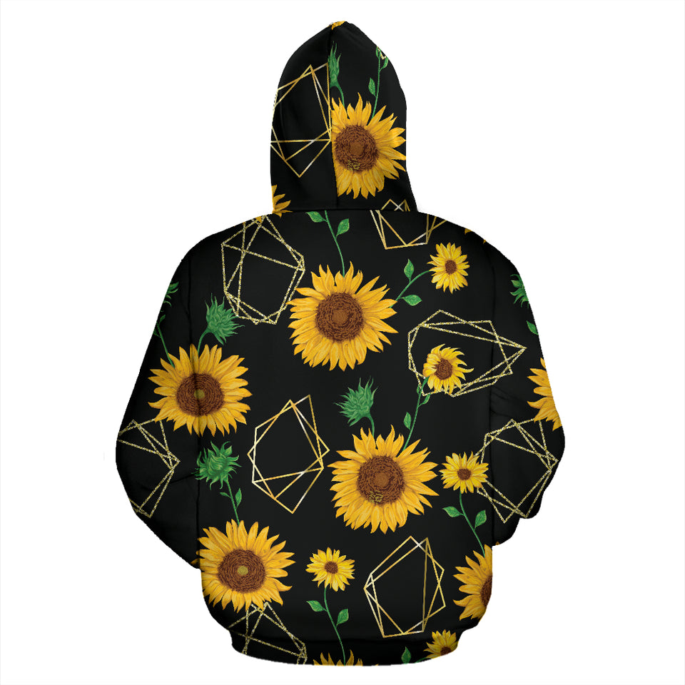 Sunflower Golden Polygonal Shapes Zip Up Hoodie